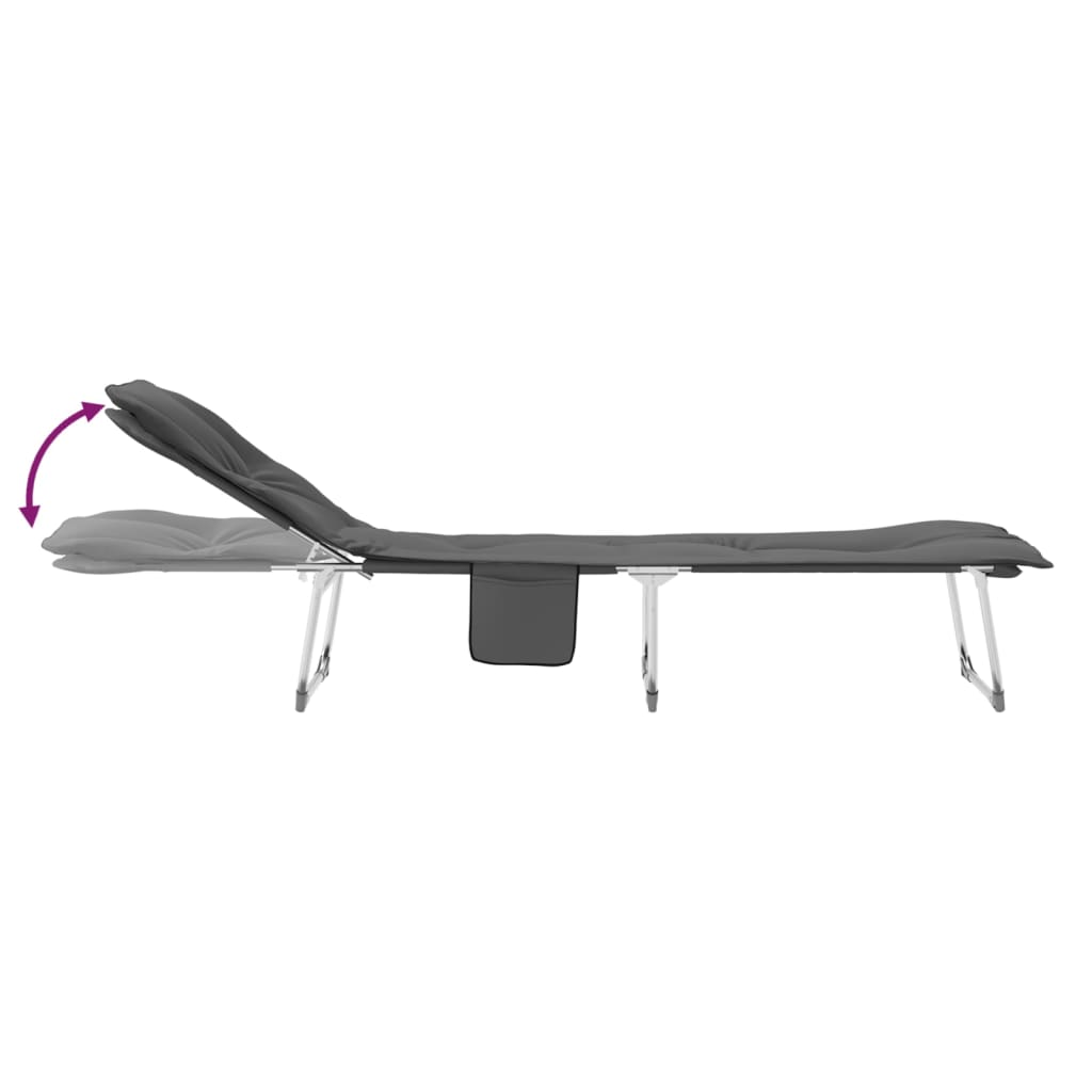 Chaise longue pliable en tissu