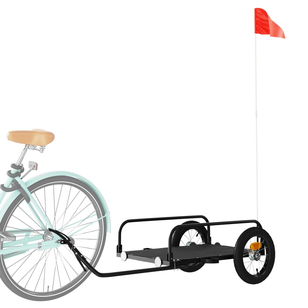 Fietstrailer 135x70x37 cm ijzer zwart