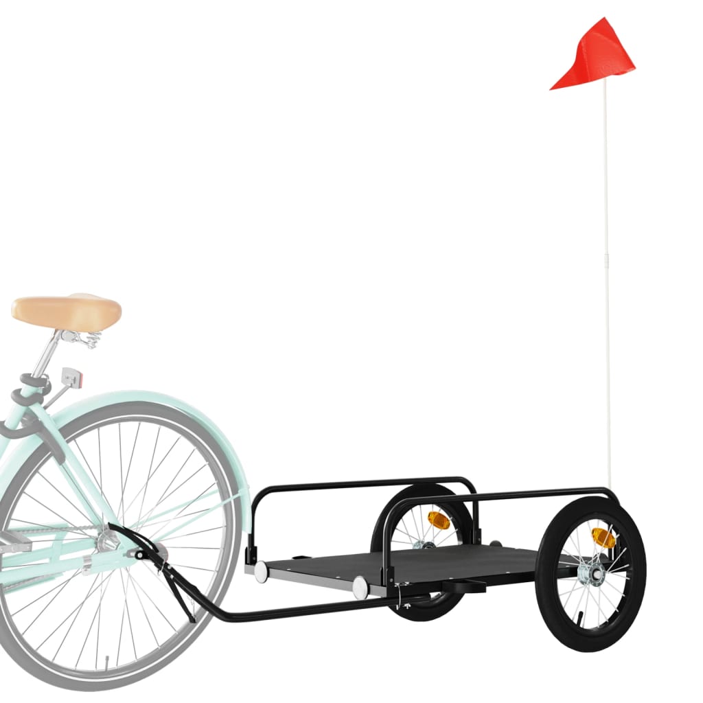 Fietstrailer 122x53x31 cm ijzer zwart