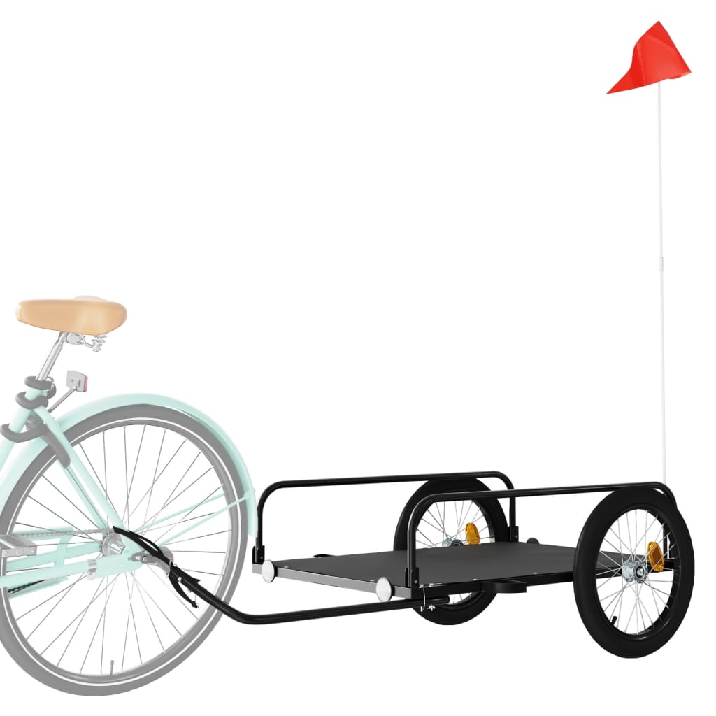 Fietstrailer 135x70x37 cm ijzer zwart