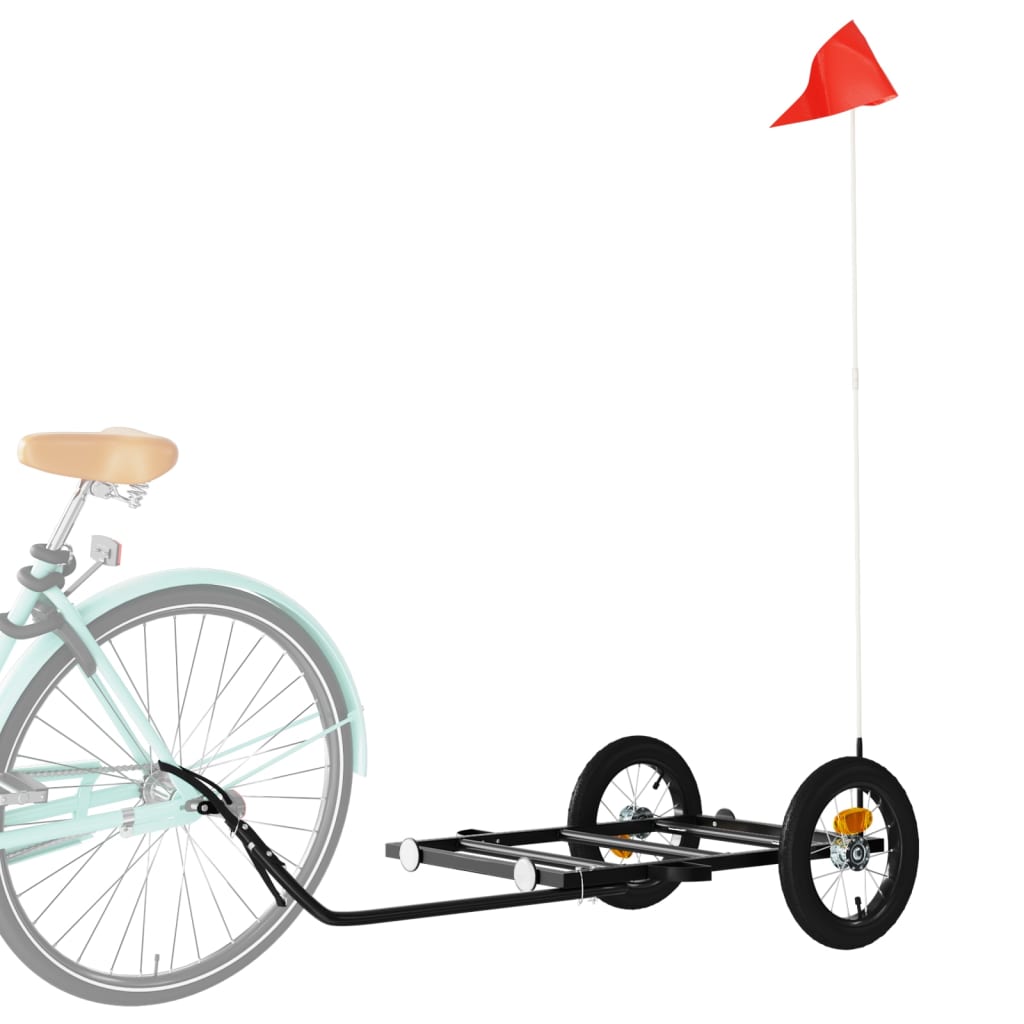 Fietstrailer 126x63x34 cm ijzer zwart