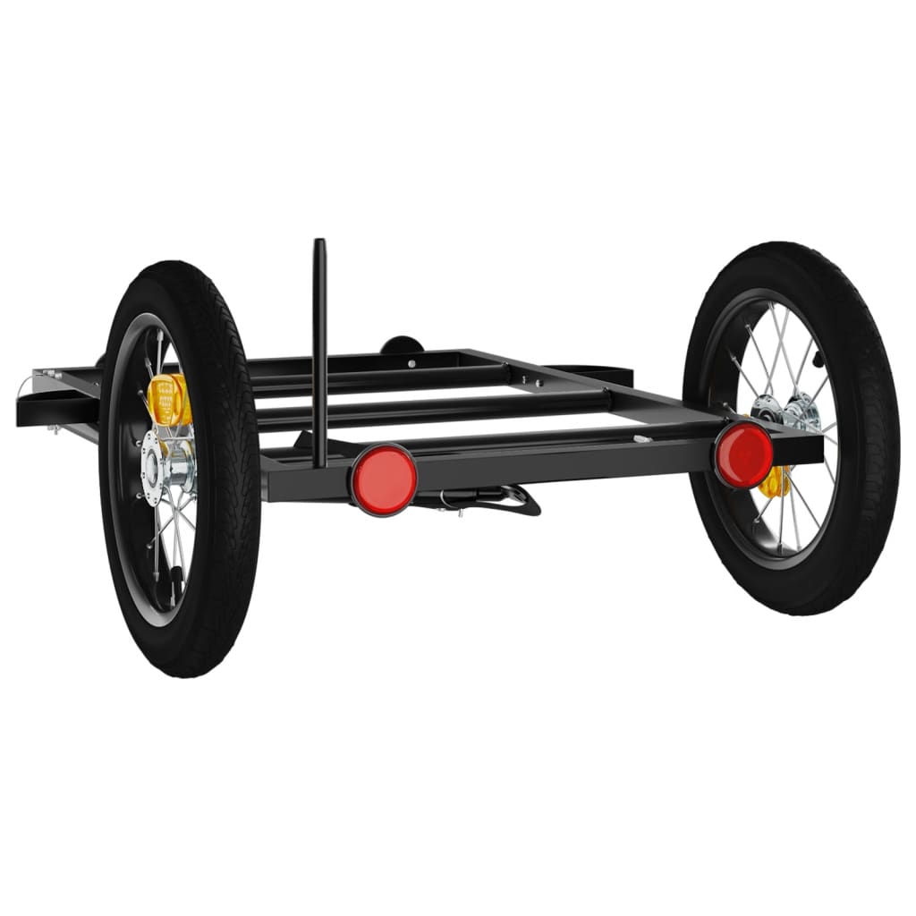 Fietstrailer 126x63x34 cm ijzer zwart