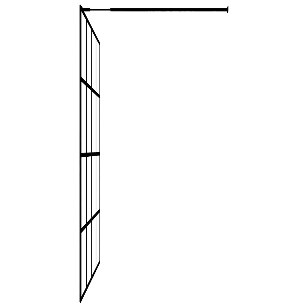 Inloopdouchewand met schap 118x190 cm ESG-glas aluminium