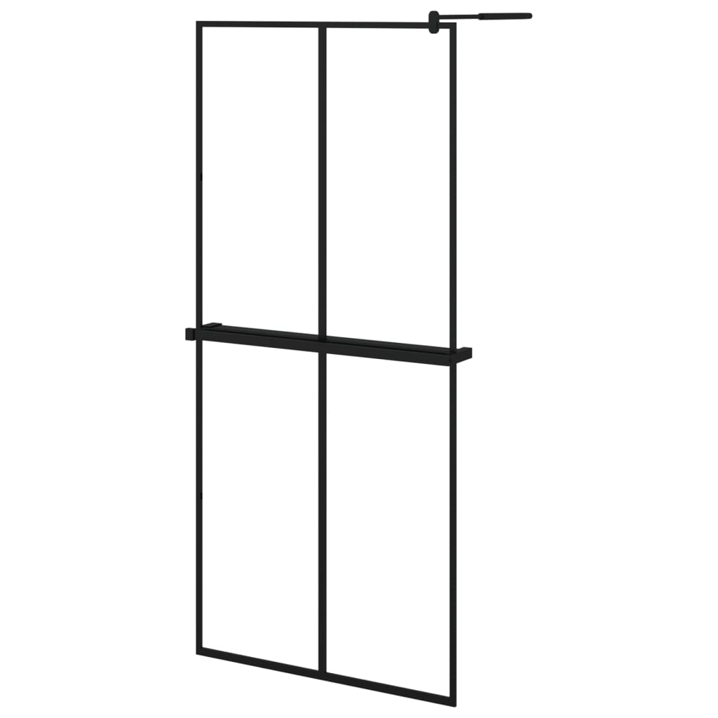 Inloopdouchewand met schap 118x190 cm ESG-glas aluminium