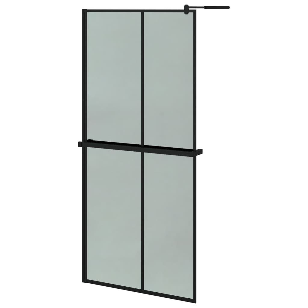 Inloopdouchewand met schap 118x190 cm ESG-glas aluminium