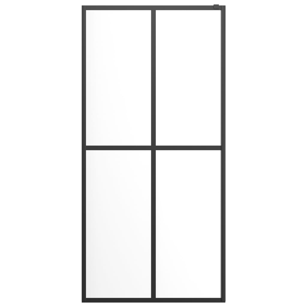 Inloopdouchewand met schap 118x190 cm ESG-glas aluminium