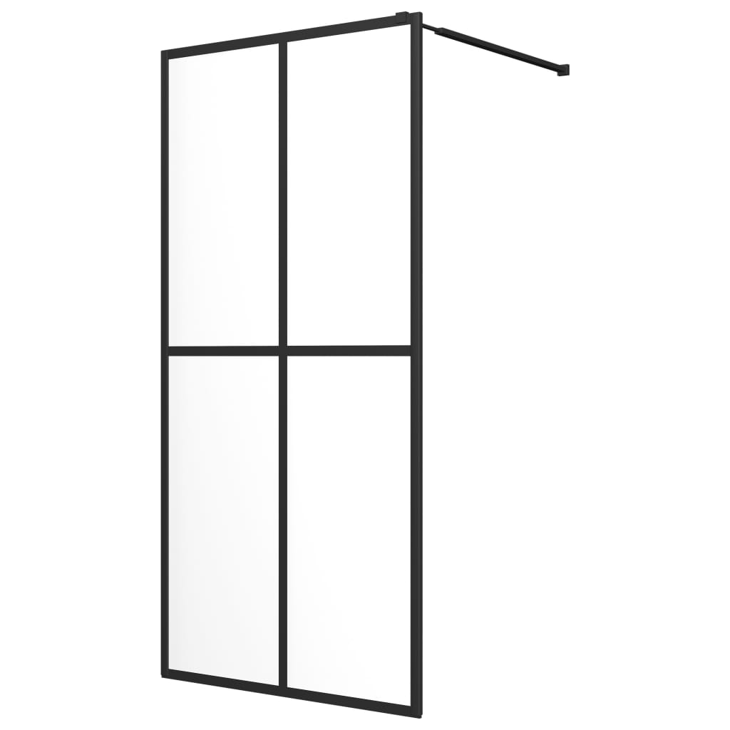 Inloopdouchewand met schap 118x190 cm ESG-glas aluminium