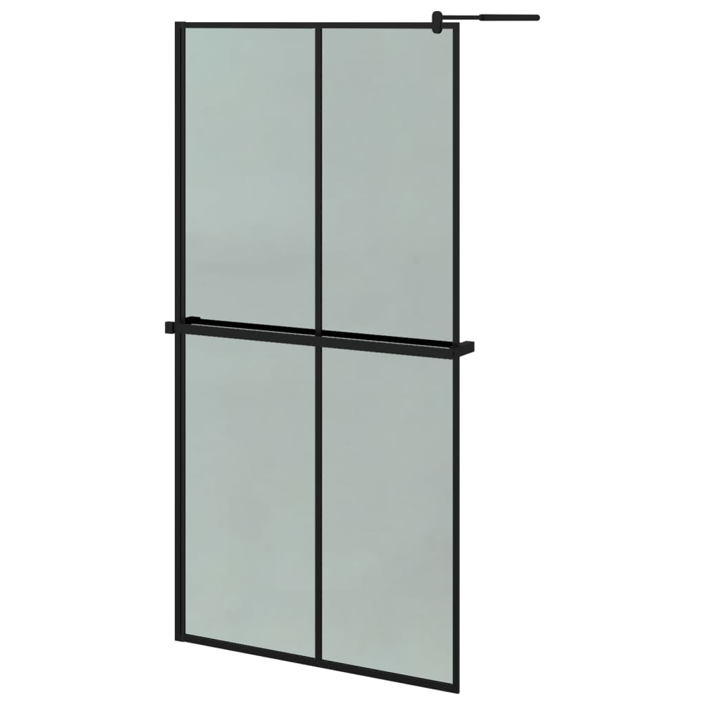 Inloopdouchewand met schap 118x190 cm ESG-glas aluminium