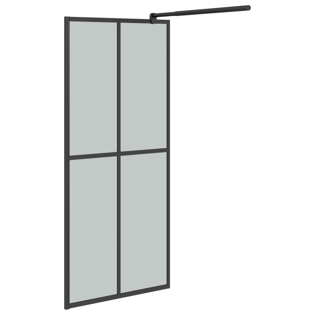 Inloopdouchewand met schap 118x190 cm ESG-glas aluminium