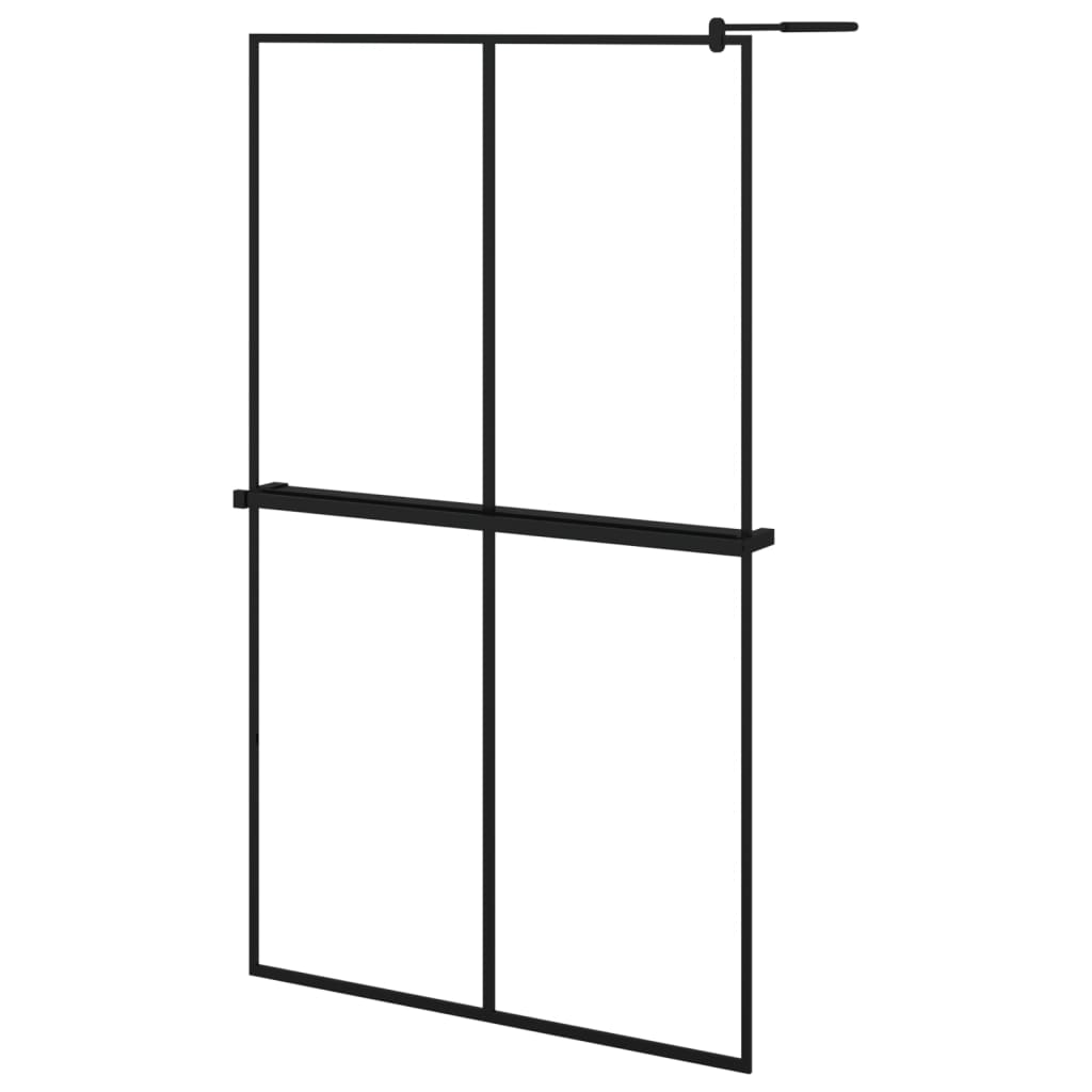 Inloopdouchewand met schap 118x190 cm ESG-glas aluminium