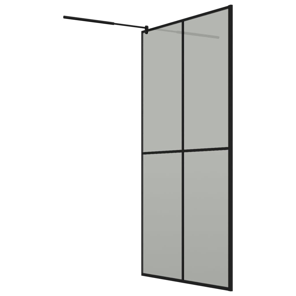 Inloopdouchewand met schap 118x190 cm ESG-glas aluminium