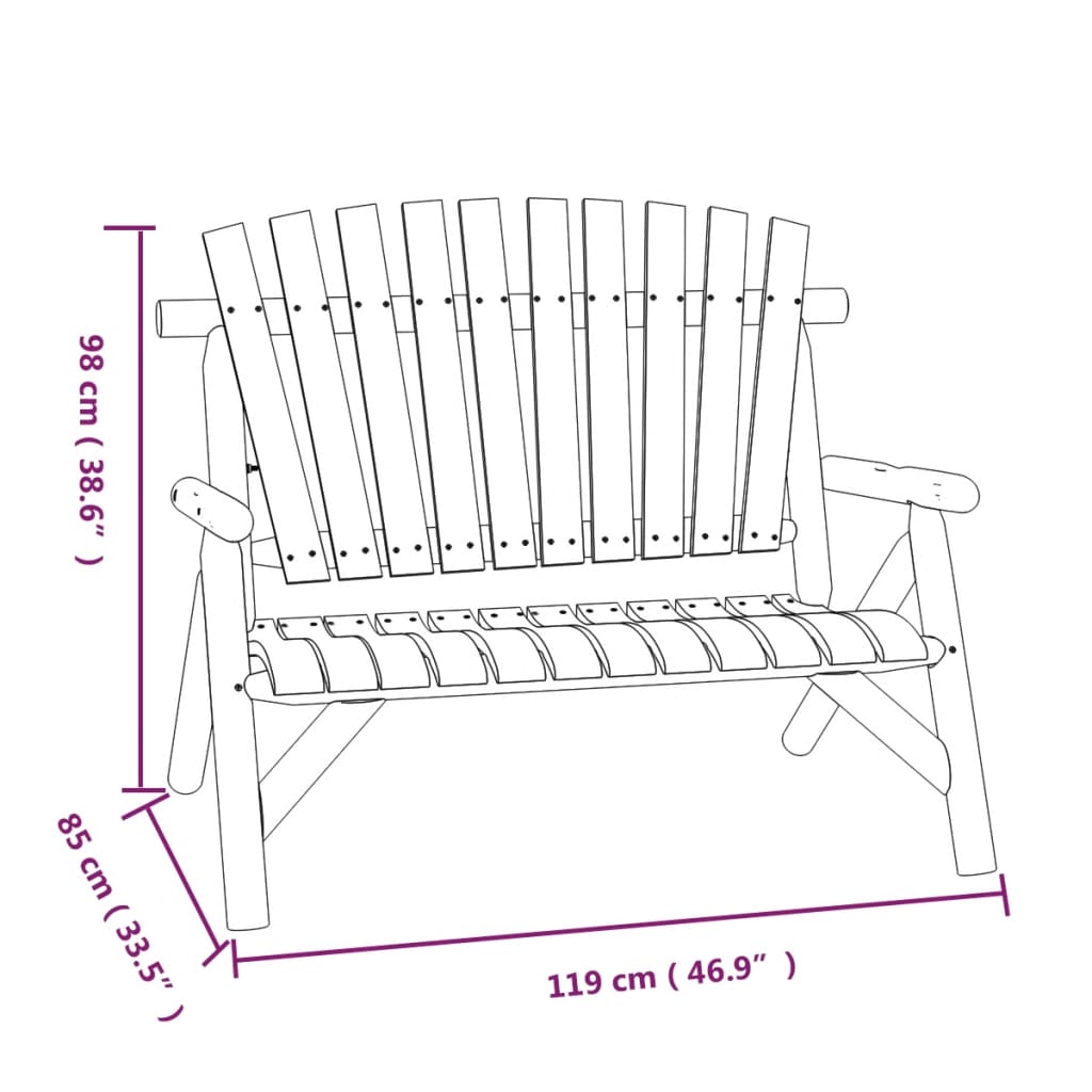 3-delige Loungeset massief vurenhout