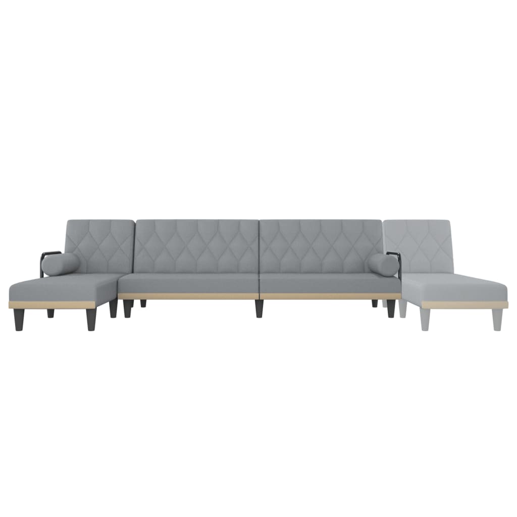 Canapé lit en L 260x140x70 cm tissu gris foncé