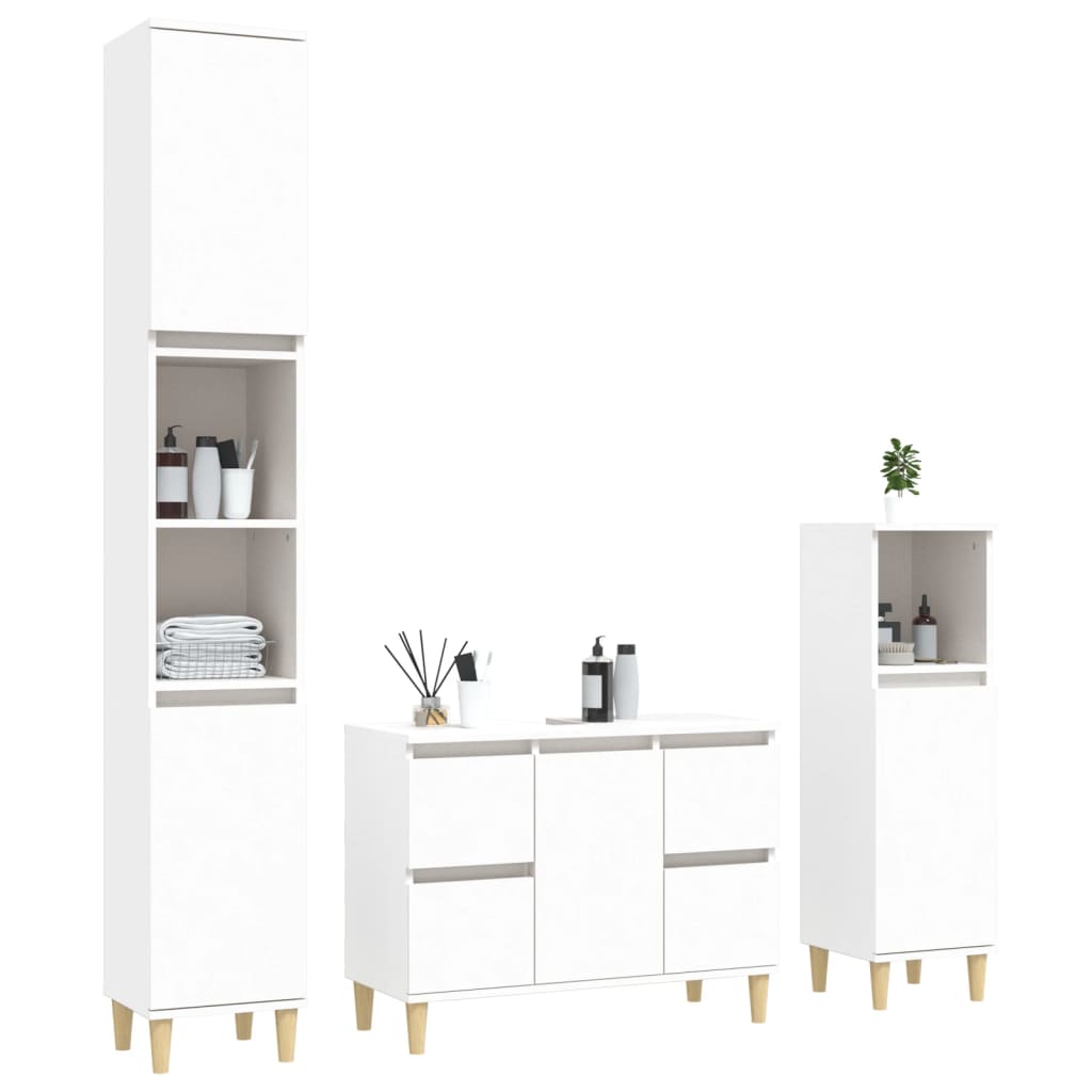 Ensemble de meubles de salle de bain 3 pièces en bois couleur chêne