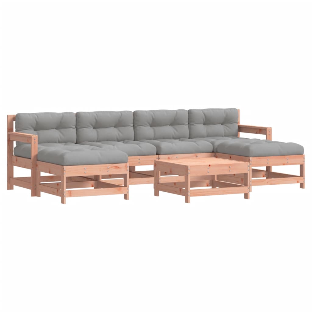 7-delige Loungeset met kussens massief hout