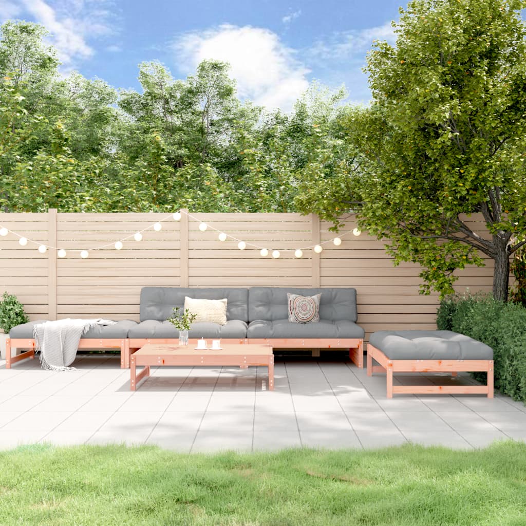 5-delige Loungeset met kussens massief hout