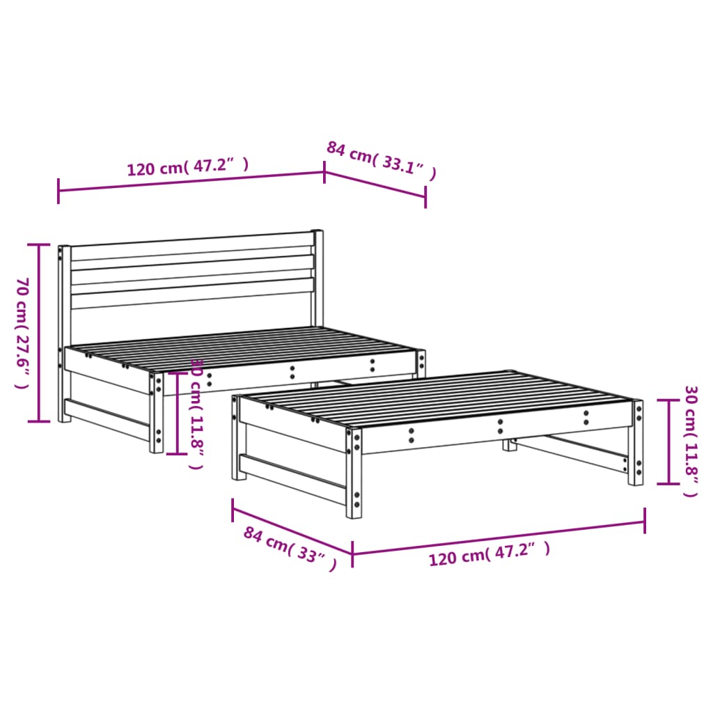 2-delige Loungeset massief