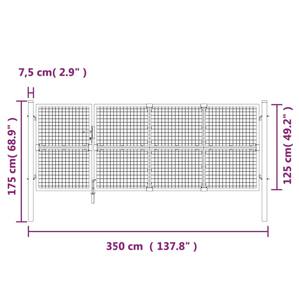 Poort 350x150 cm staal