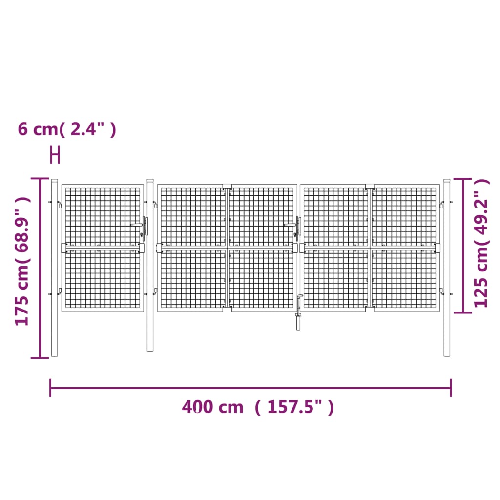 Poort 350x150 cm staal