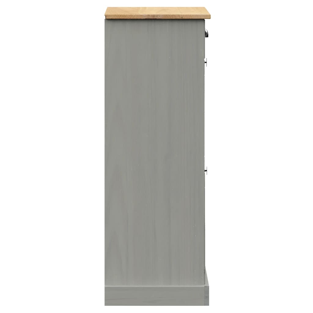 Schoenenkast VIGO 60x35x96 cm massief grenenhout grijs