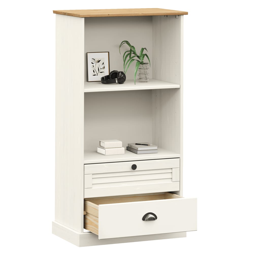 Boekenkast VIGO 60x35x114,5 cm massief grenenhout grijs