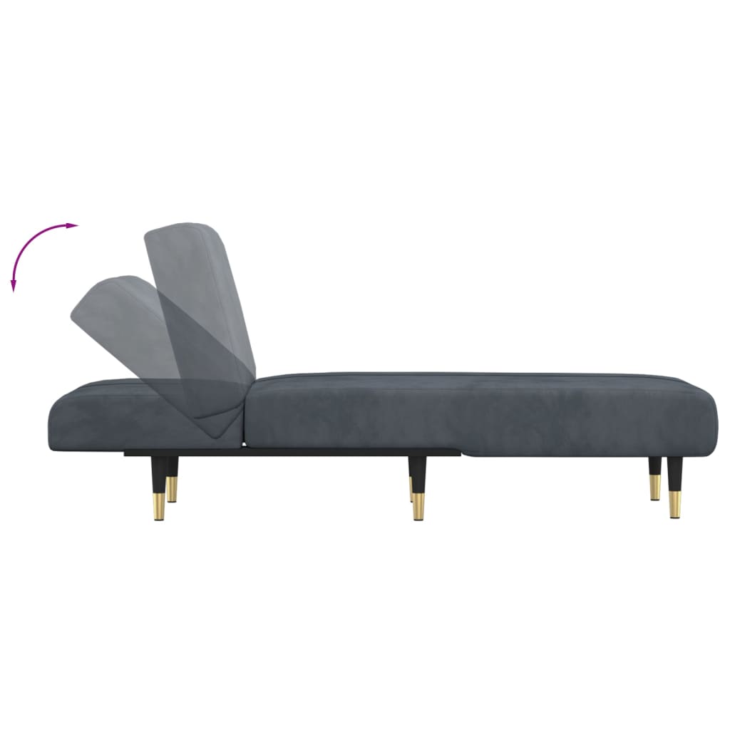 Chaise longue fluweel