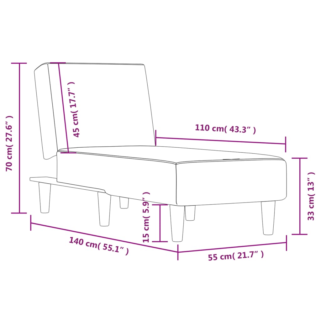 Chaise longue stof