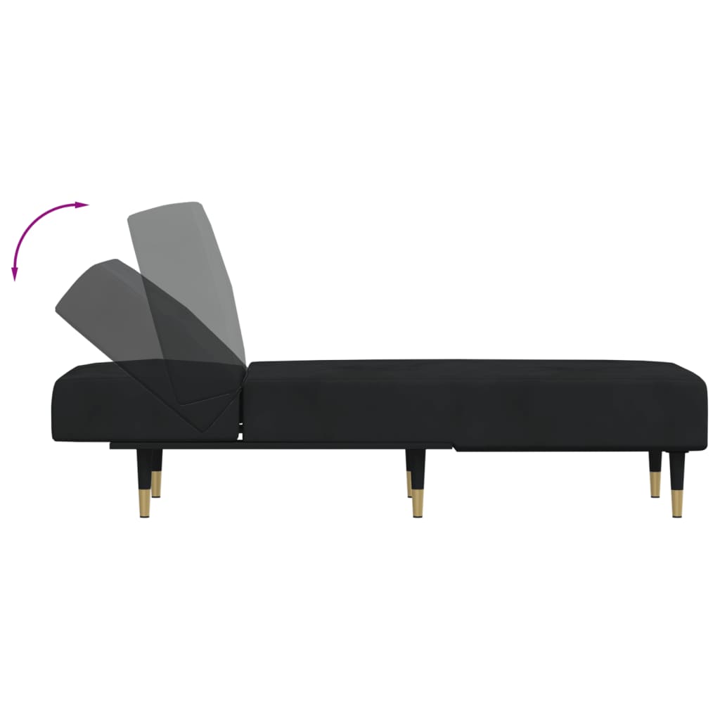 Chaise longue fluweel