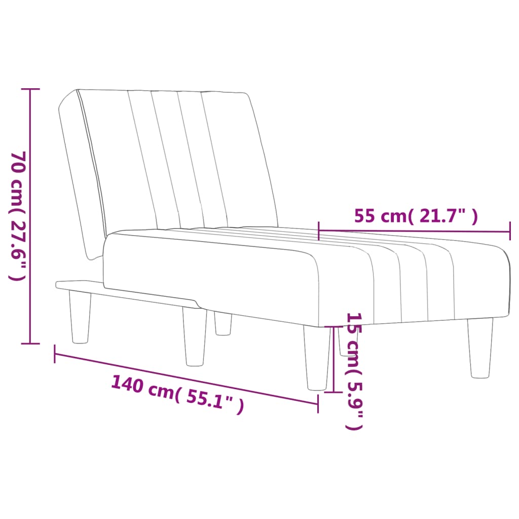 Chaise longue fluweel