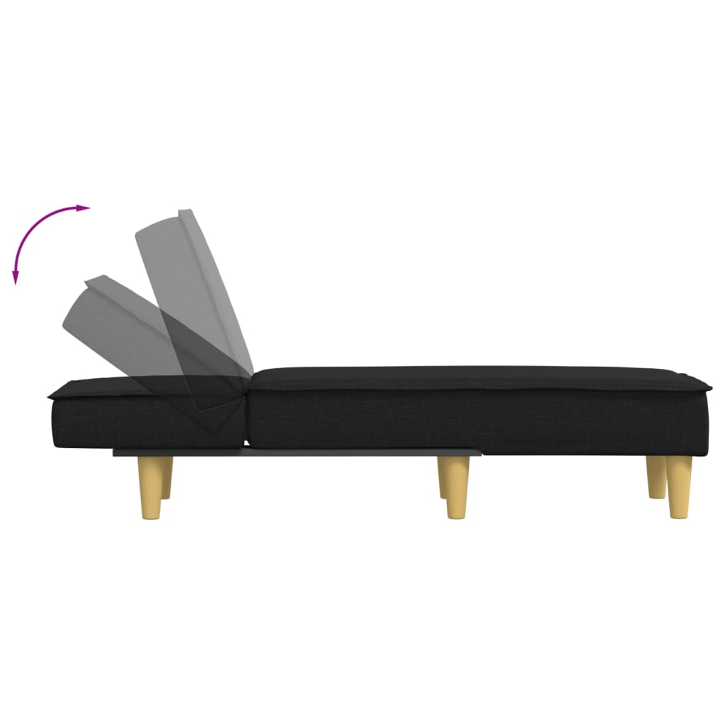 Chaise longue stof donkergrijs