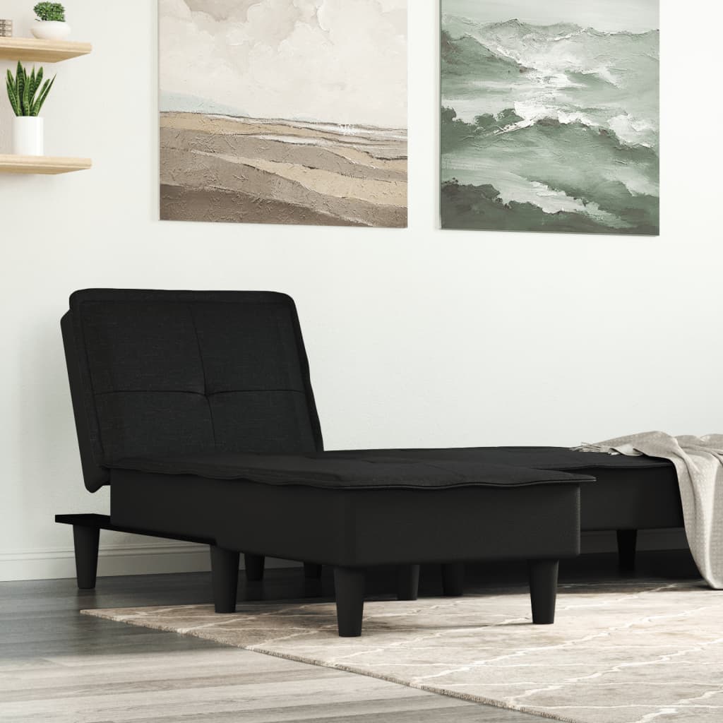 Chaise longue stof zwart