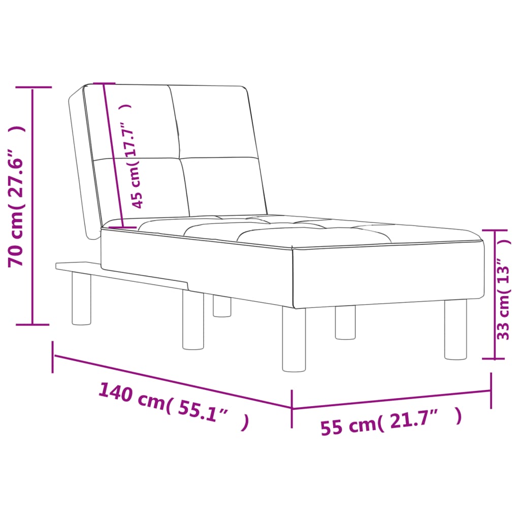 Chaise longue kunstleer