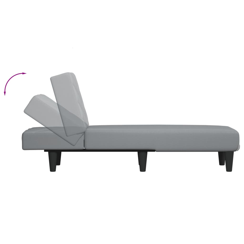 Chaise longue stof donkergrijs