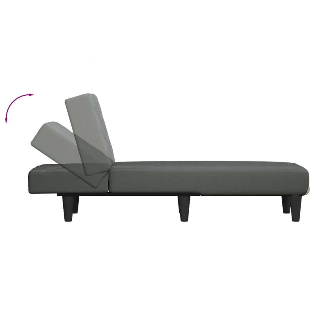 Chaise longue stof donkergrijs