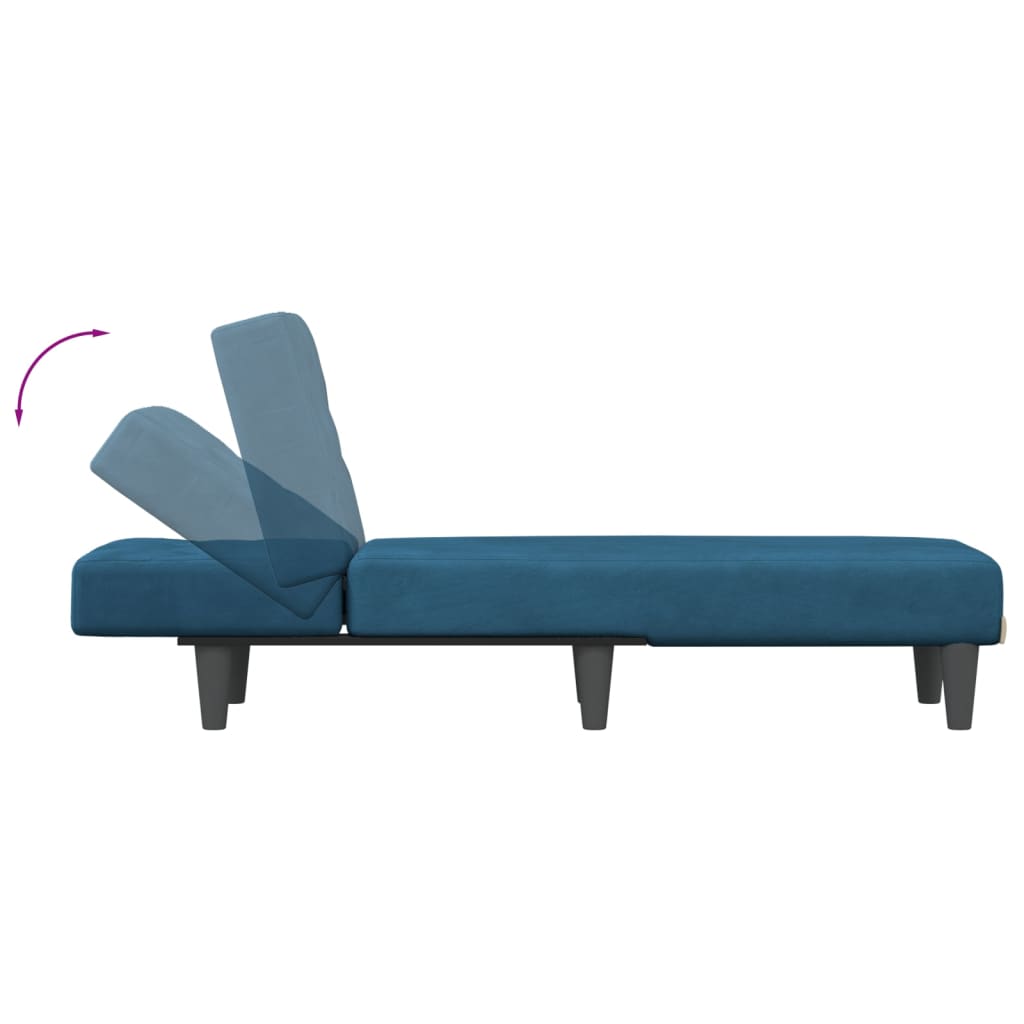 Chaise longue fluweel zwart