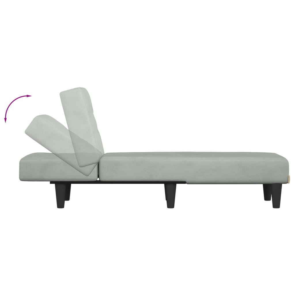 Chaise longue fluweel zwart