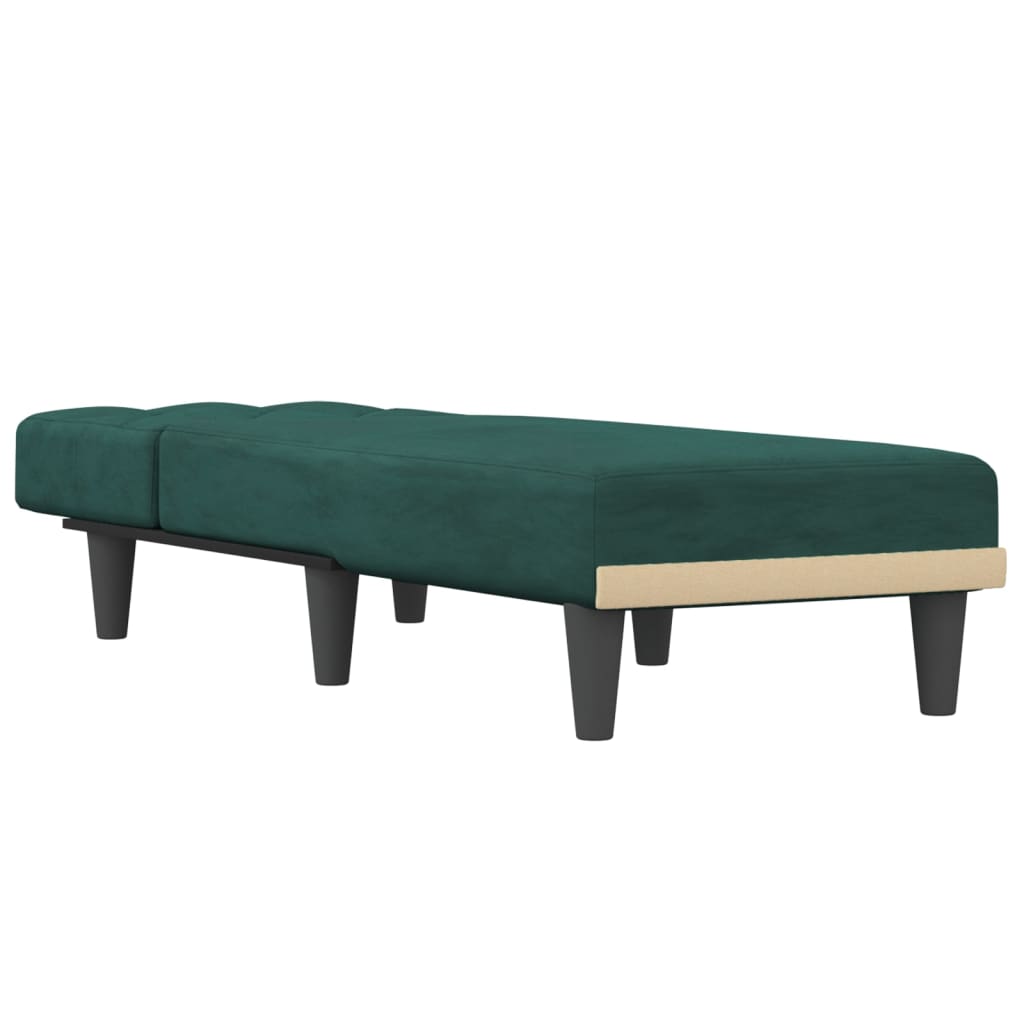 Chaise longue fluweel zwart