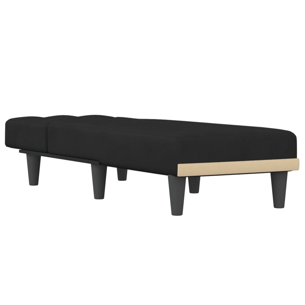 Chaise longue fluweel zwart