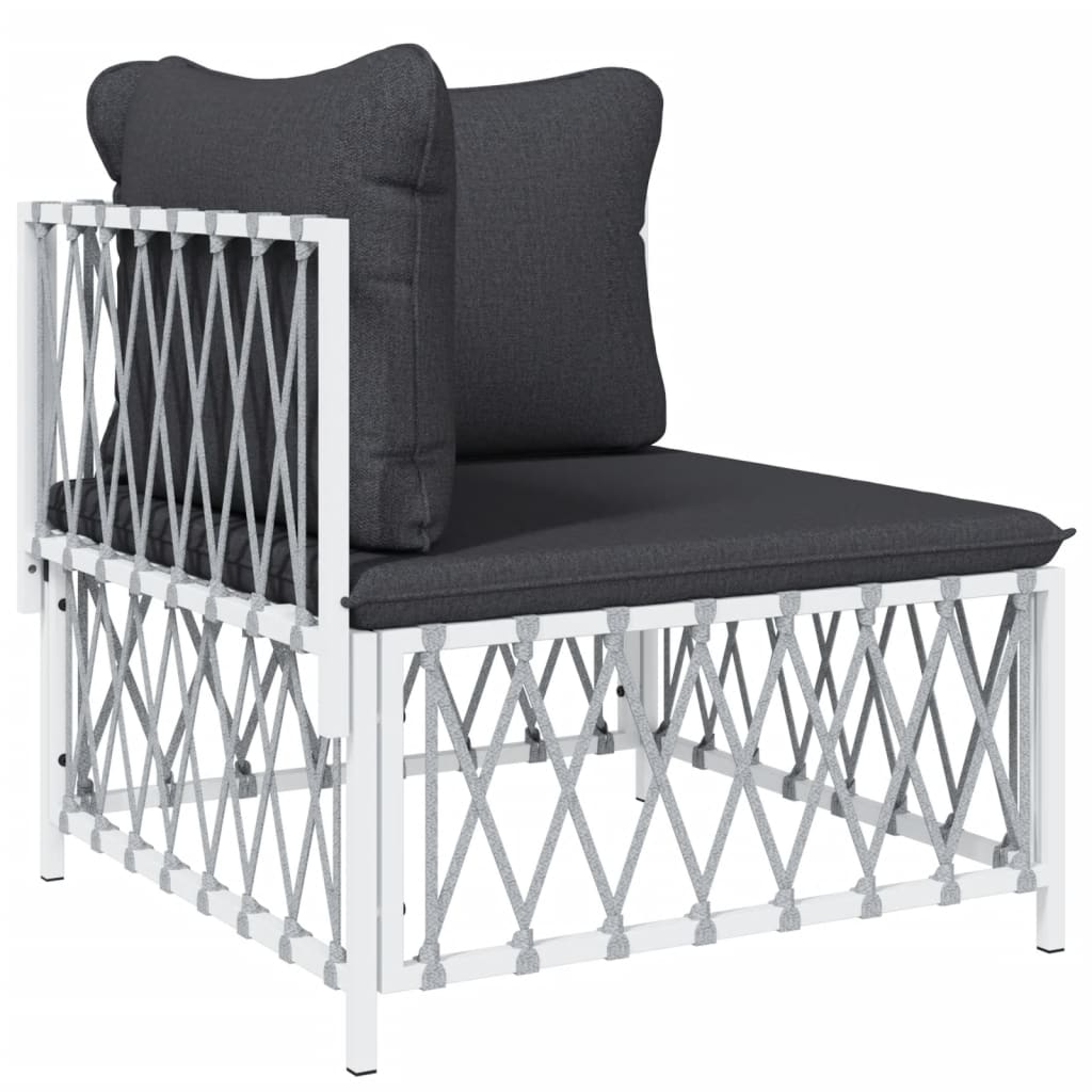 Ensemble Lounge 10 pièces avec coussins en acier anthracite