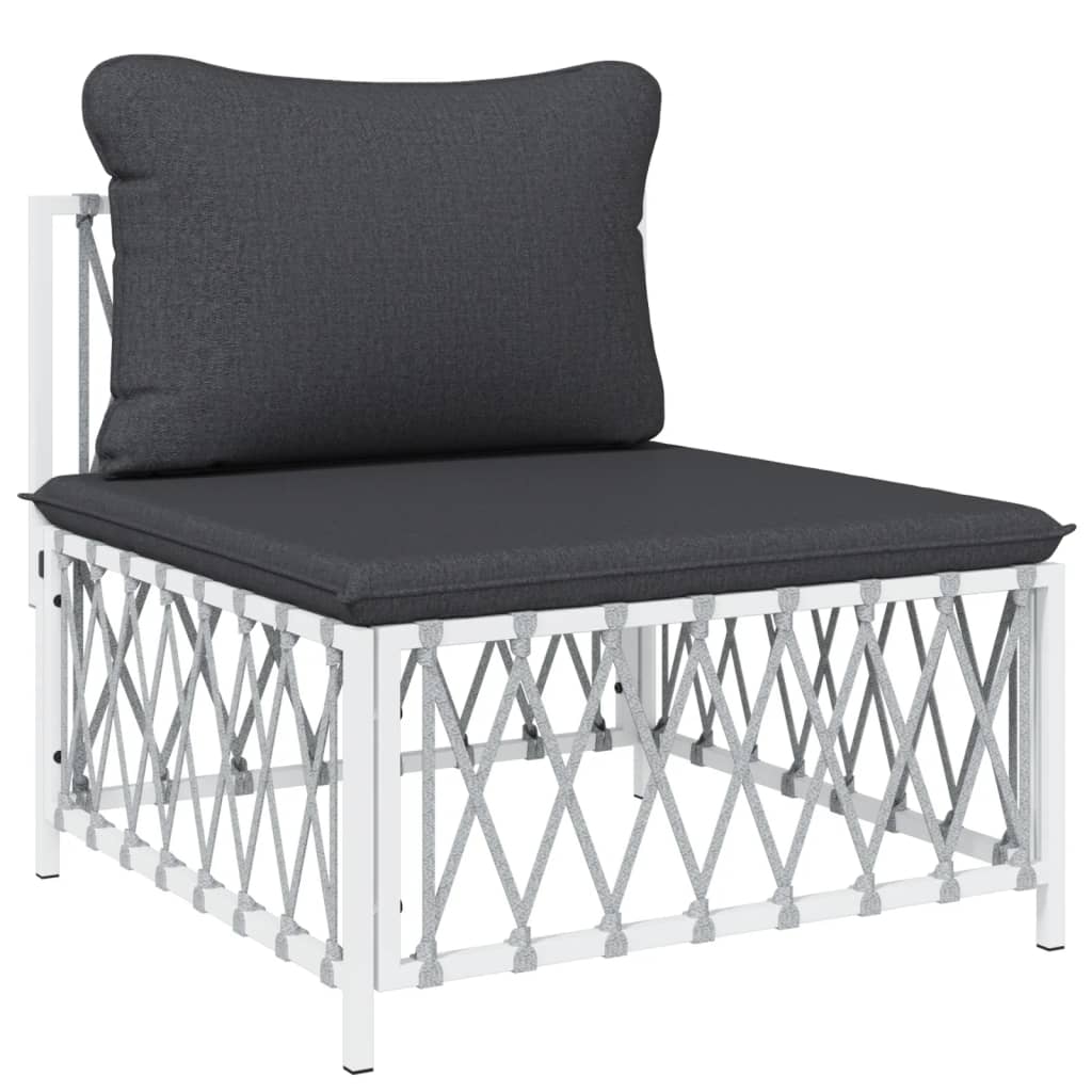 Ensemble Lounge 10 pièces avec coussins en acier anthracite