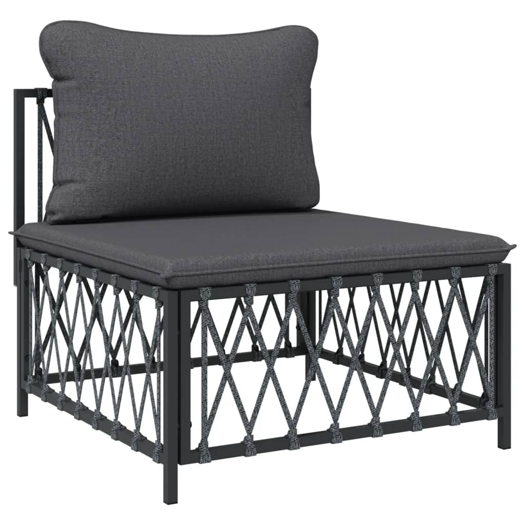 Ensemble Lounge 10 pièces avec coussins en acier anthracite