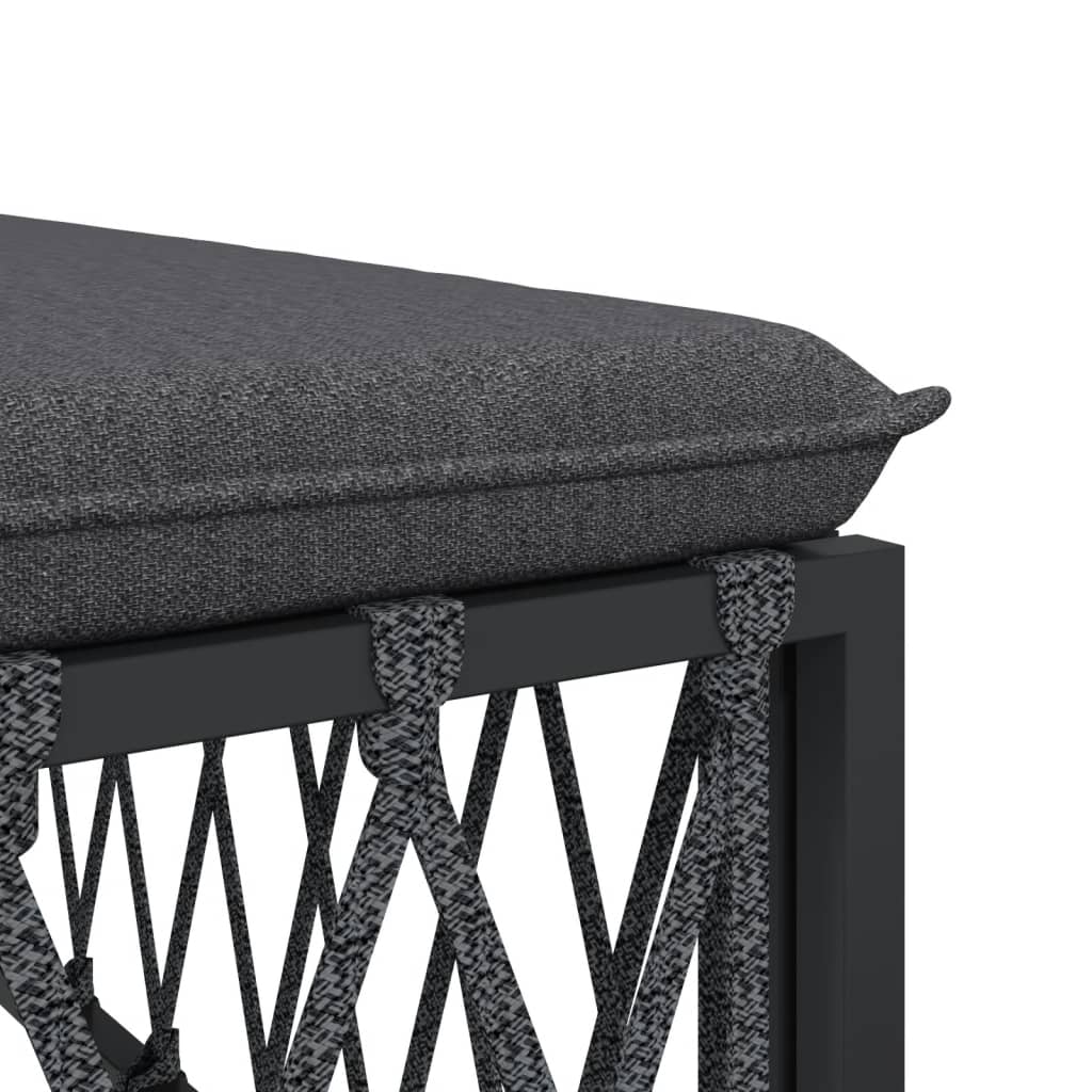 Ensemble Lounge 10 pièces avec coussins en acier anthracite