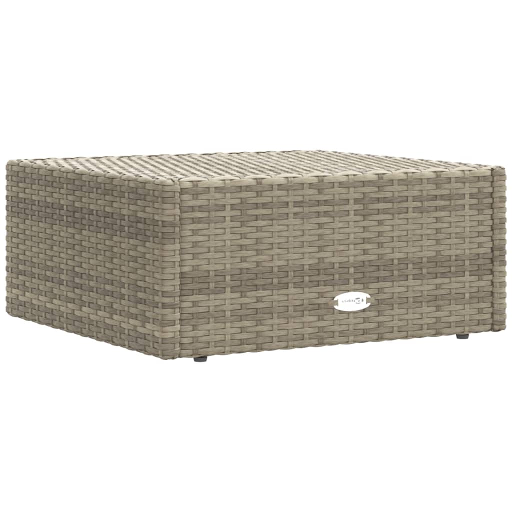 5-delige Loungeset met kussens poly rattan grijs