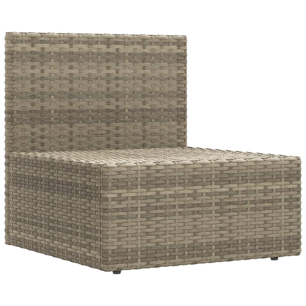 5-delige Loungeset met kussens poly rattan grijs