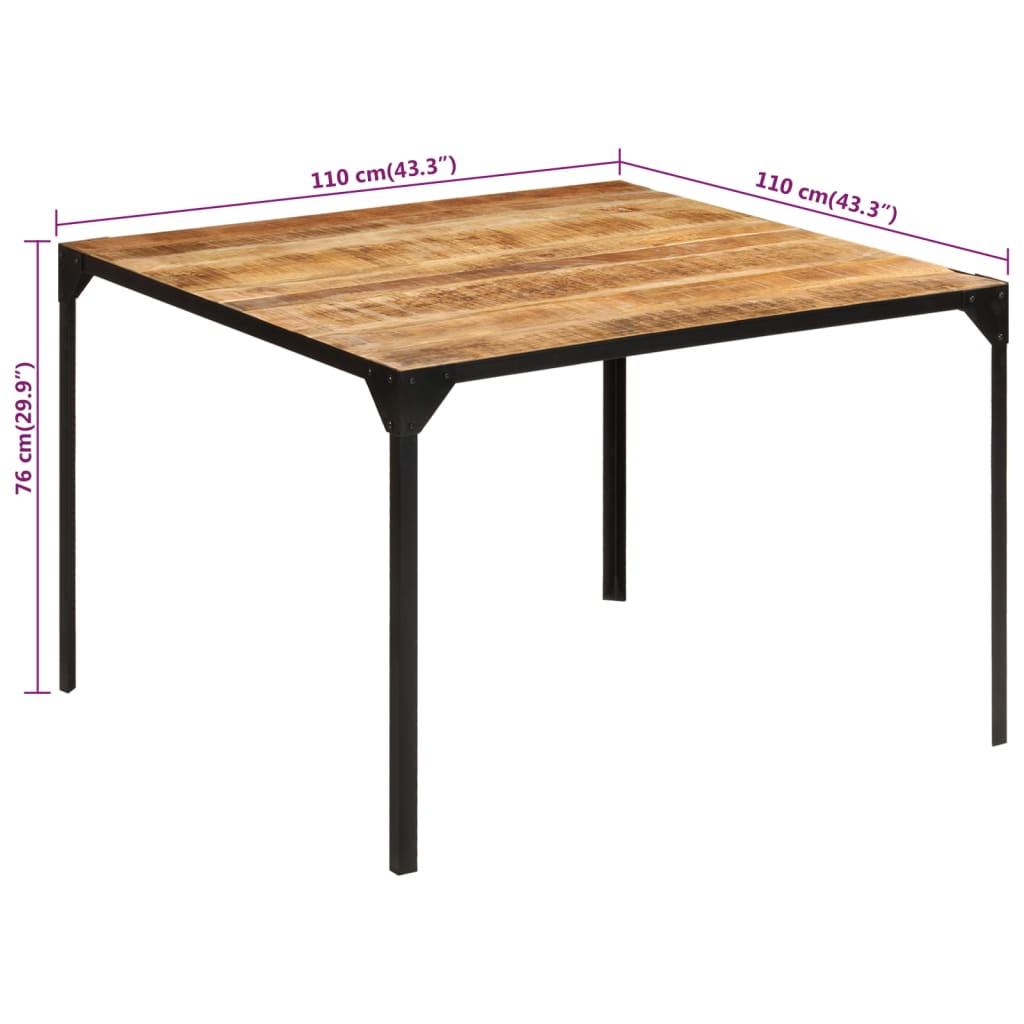 Eettafel 140x140x76 cm massief mangohout