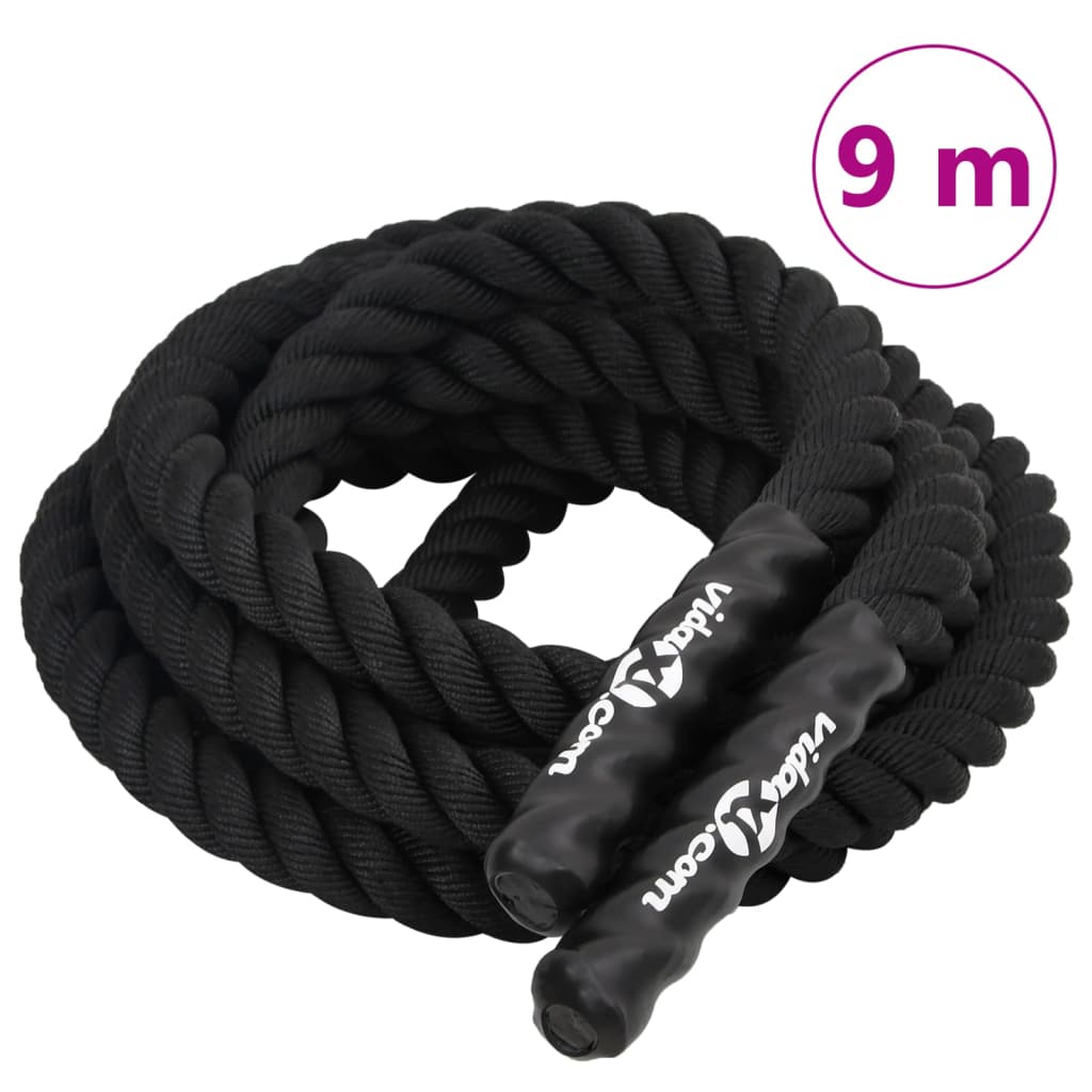 Corde de combat 15 m 11 kg polyester noir