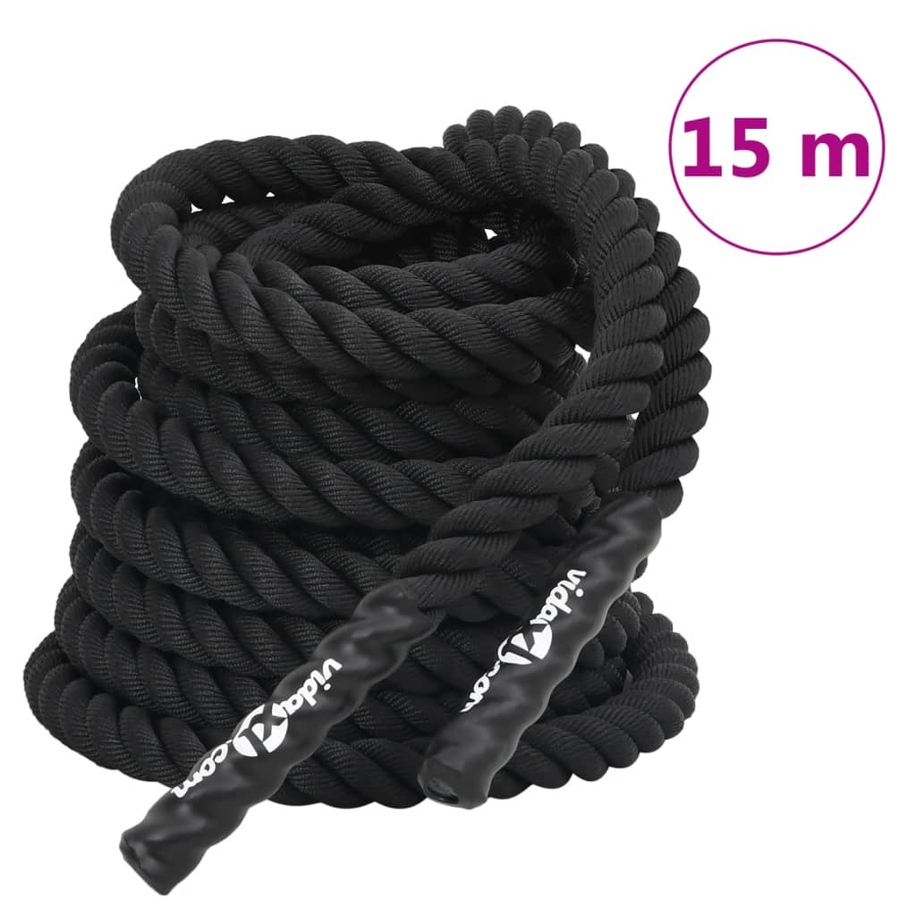 Corde de combat 15 m 11 kg polyester noir