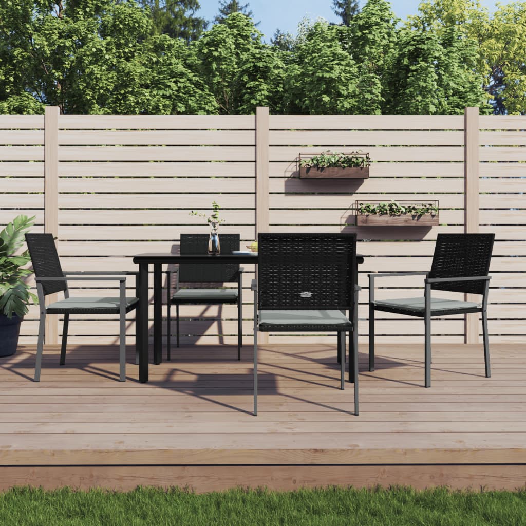 3-delige Tuinset met kussens poly rattan en staal