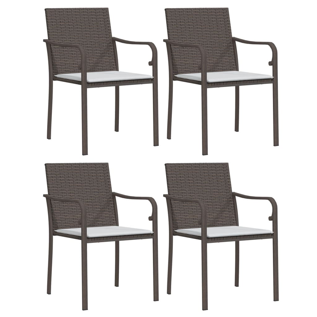 Chaises de jardin 4 pcs avec coussins 56x59x84 cm poly rotin