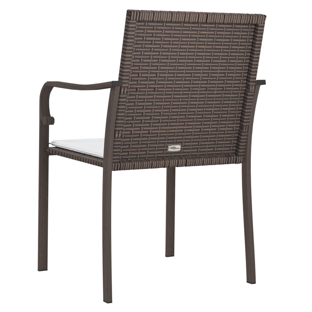 Tuinstoelen 4 st met kussens 56x59x84 cm poly rattan